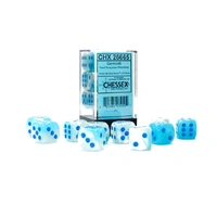 CHX 26665 Gemini 16mm d6 Pearl Turquoise-White/Blue Luminary Block (12)