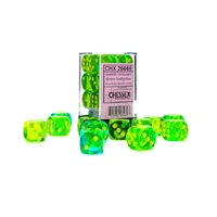 CHX 26666 Gemini 16mm d6 Translucent Green-Teal/Yellow Block (12)