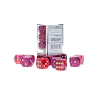 CHX 26667 Gemini 16mm d6 Translucent Red-Violet/Gold Block (12)