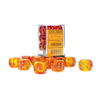 CHX 26668 Gemini 16mm d6 Translucent Red-Yellow/Gold Block (12)