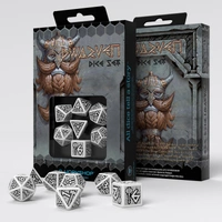 Q Workshop - Dwarven White & Black Dice Set 7