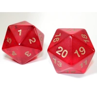 CHX KOP17967 55mm Jumbo d20 Translucent Red w/gold