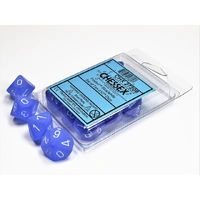 CHX 27206 Frosted Blue/white Set of Ten d10s