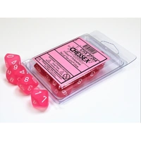 CHX 27264 Frosted Pink/white Set of Ten d10s