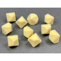 CHX 29044 Opaque Polyhedral Bag of 10 Blank Ivory d10 Dice