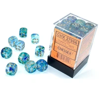 CHX 27956 Nebula Oceanic/gold Luminary 12mm d6 Dice Block (36 dice)