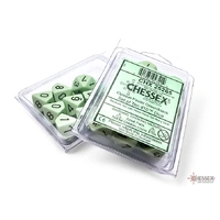 CHX 25265 Opaque Pastel Green/black Set of Ten d10s