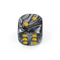 CHX DL2098 Lustrous Black/gold 20mm d6 dice w/pips