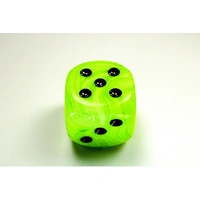 CHX DV5000 Vortex Bright Green/black 50mm d6 dice w/pips