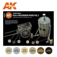 AK Interactive - 3 Gen Sets - Old & Weathered Wood Volume 2