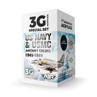 Ak Interactive - 3 Gen Acrylics - WW2 Us Navy & Usmc Aircraft Colors Set