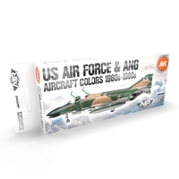 Ak Interactive - 3 Gen Acrylics - Us Air Force & Ang Aircraft 1960S-1980S Set