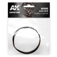 Ak Interactive - Accessories - Copper Wire 0.25mm X 5 Meters Black Color