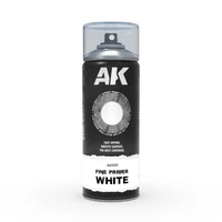 Ak Interactive - Aerosol Spray Primer  - Fine Primer White - Spray 400ml (Includes 2 Nozzles)