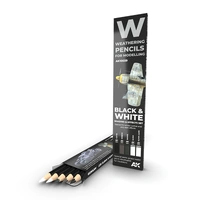 AK Interactive - Weathering Pencils Sets - Watercolor Pencil Set Black And White